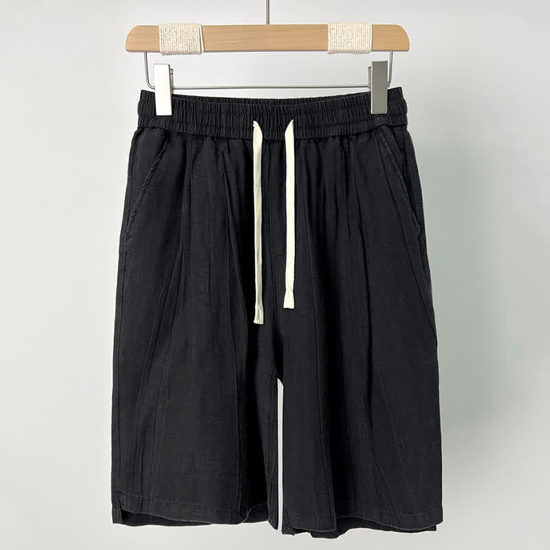 Buddha Stones Zomerse casual herenshorts met trekkoord, elastische Taille en Zakken. - Zwart - US/UK/AU44, EU54 (4XL) - image 1