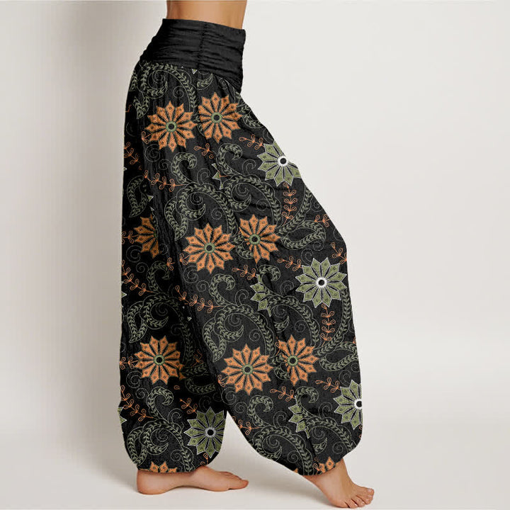 Buddha Stones Dames harembroek met elastische Taille en mandala-rankpatroon van katoen - image 1