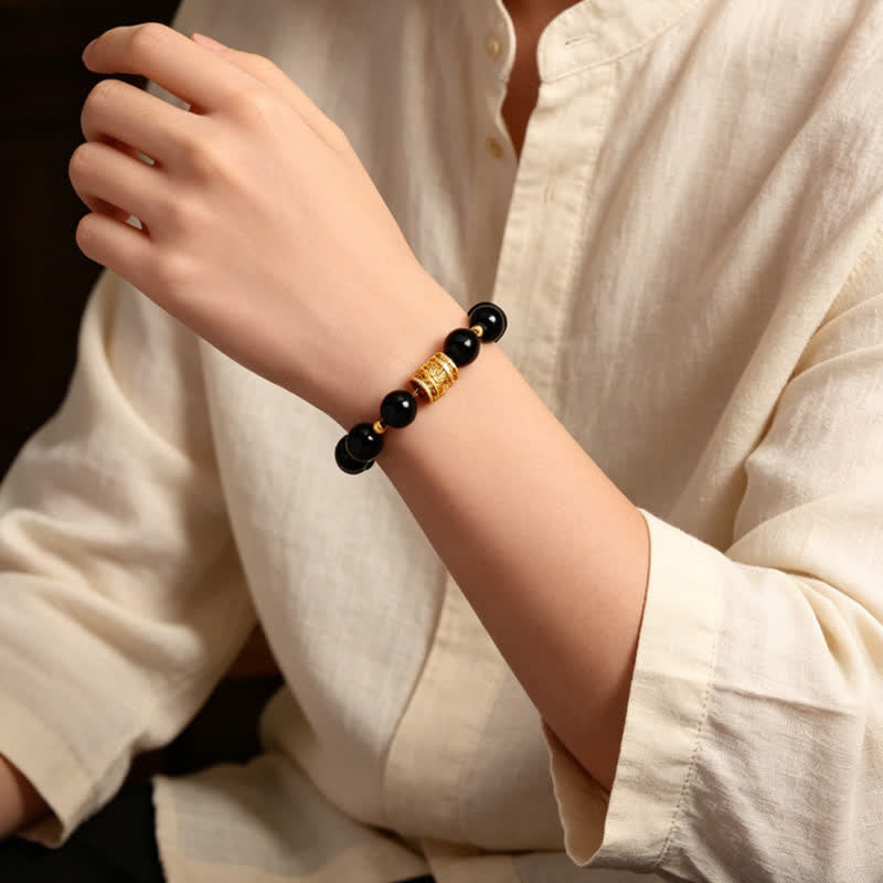 Buddha Stones Armband met kralen van tijgeroog en zwarte obsidiaan voor moed. - image 16