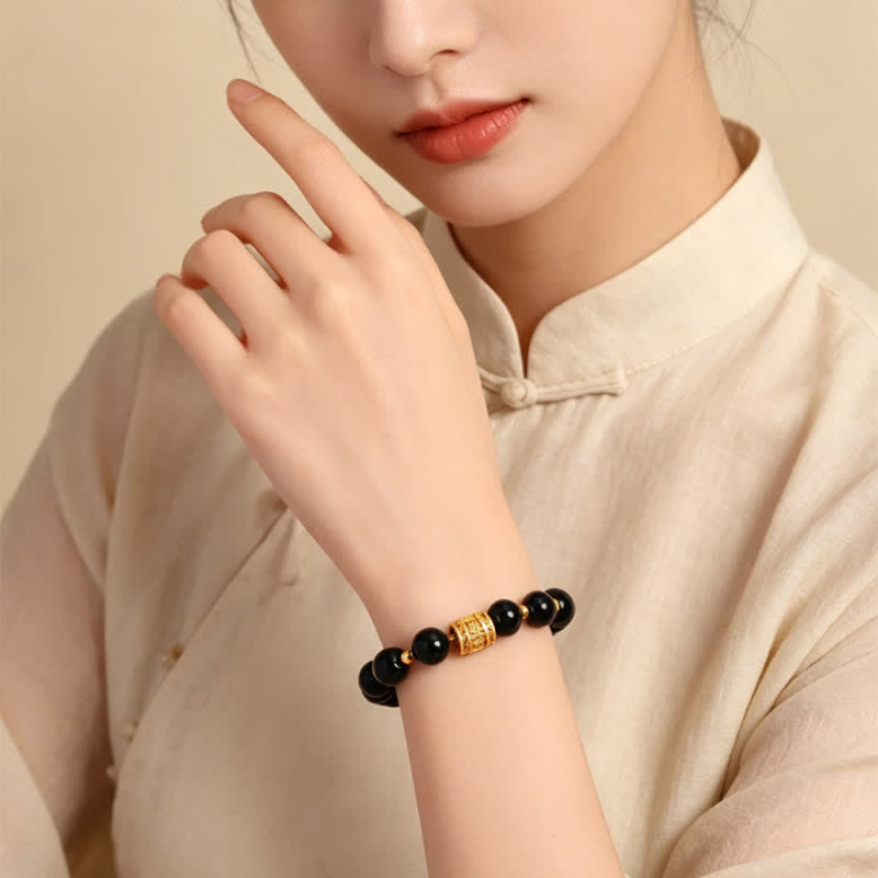 Buddha Stones Armband met kralen van tijgeroog en zwarte obsidiaan voor moed. - image 15