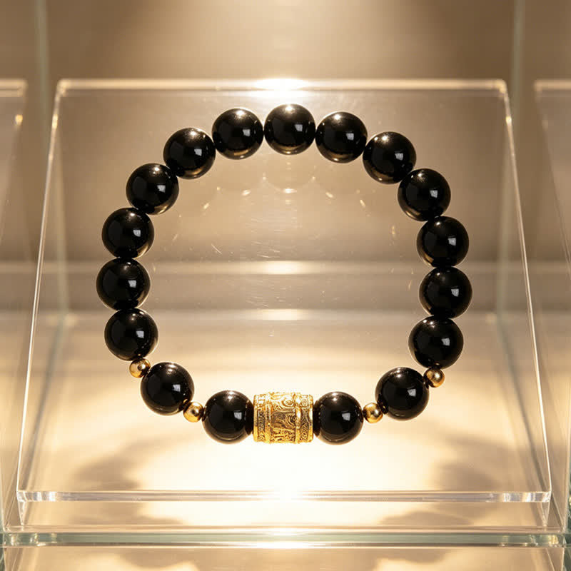 Buddha Stones Armband met kralen van tijgeroog en zwarte obsidiaan voor moed. - image 14