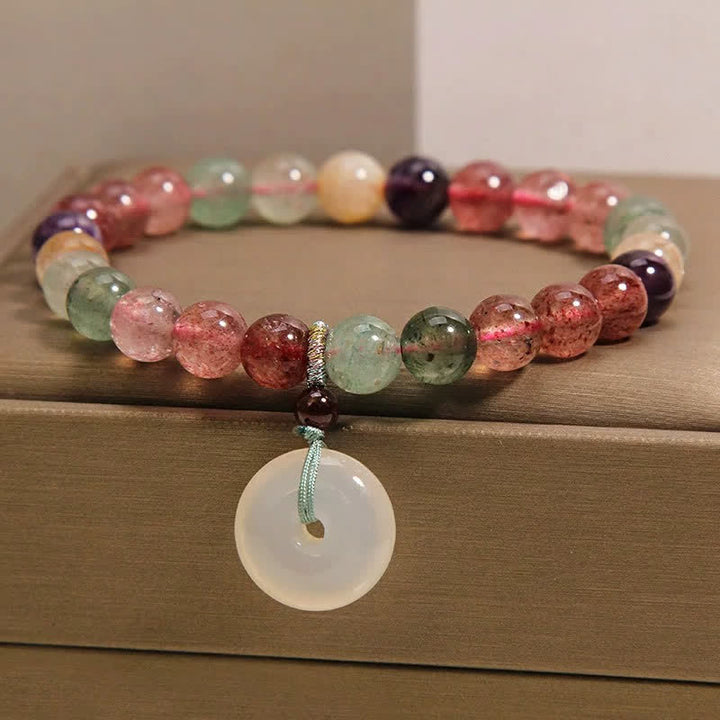 Buddha Stones Aardbeikwarts chalcedoon vredesgesp Armband - image 1