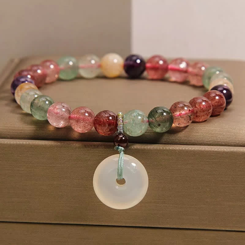 Buddha Stones Aardbeikwarts chalcedoon vredesgesp Armband - Aardbeikwarts (Liefde ♥ Genezing) - image 0