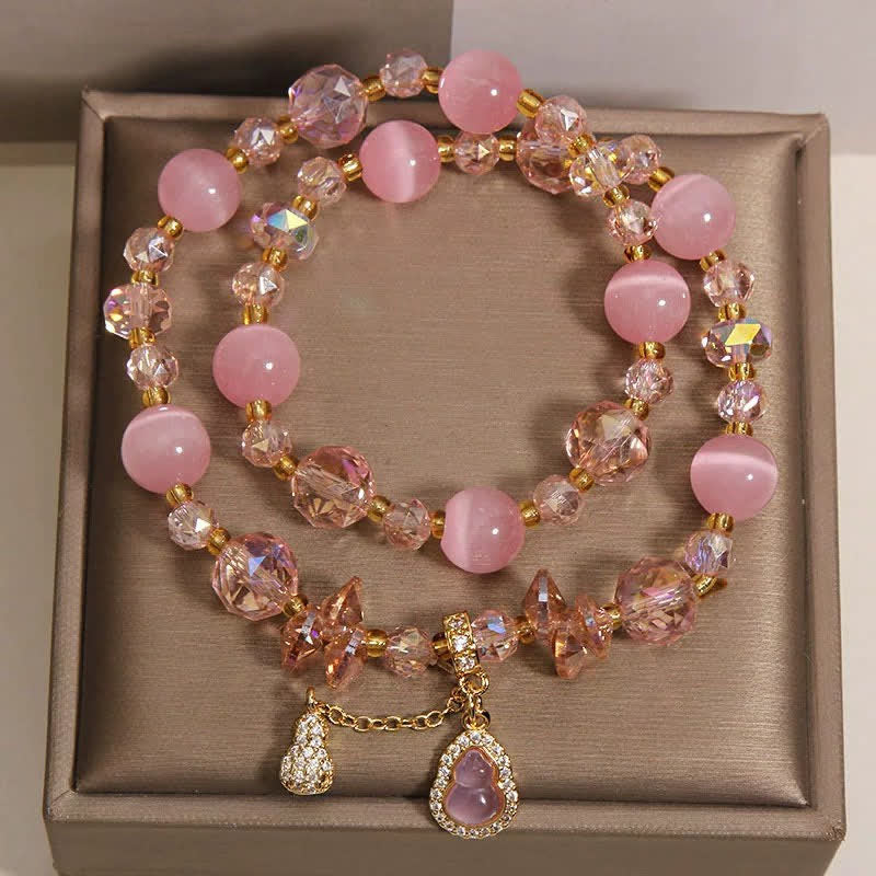 Buddha Stones Dubbellaagse Armband met hanger in de vorm van een kattenoogpompoen - image 1