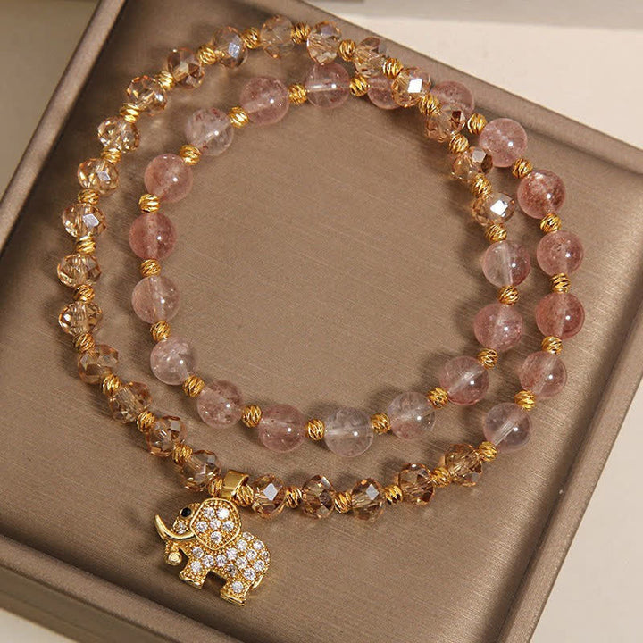 Buddha Stones Dubbele wikkelarmband met aardbeikwarts en Armband - image 4