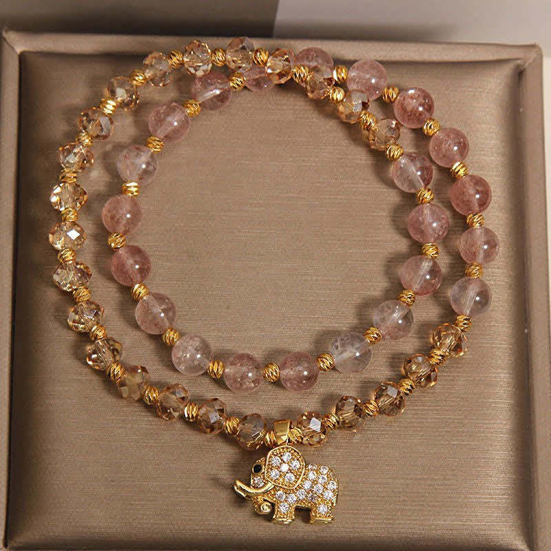 Buddha Stones Dubbele wikkelarmband met aardbeikwarts en Armband - image 8