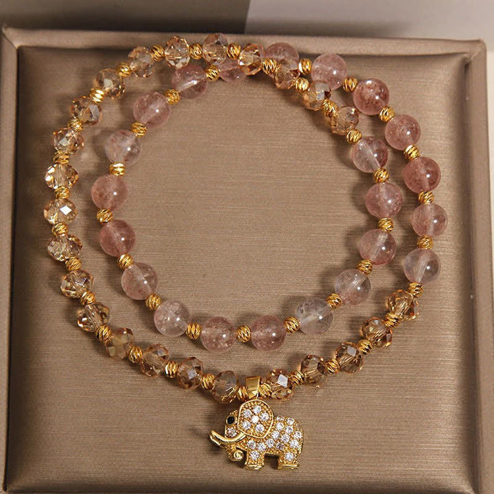 Buddha Stones Dubbele wikkelarmband met aardbeikwarts en Armband - image 8
