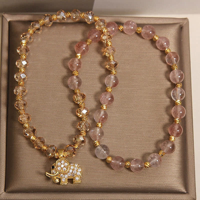 Buddha Stones Dubbele wikkelarmband met aardbeikwarts en Armband - image 9