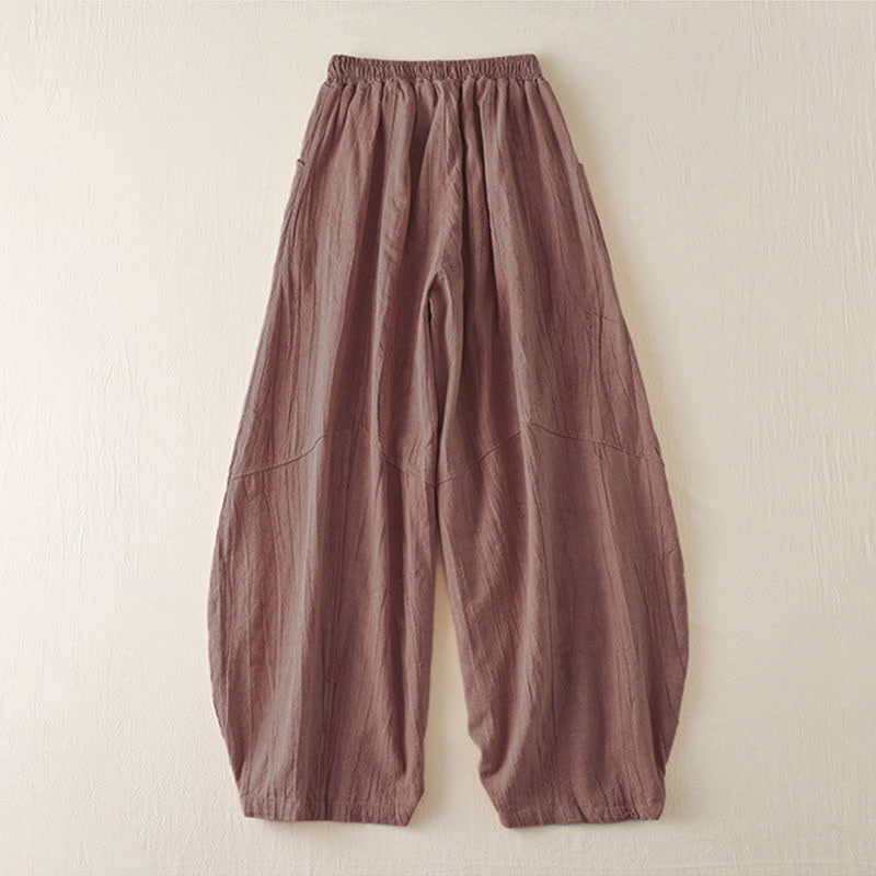 Buddha Stones Casual, losse, rechte pijpen, Cropped model damesbroek met Zakken ( Lengte 7-8). - image 1