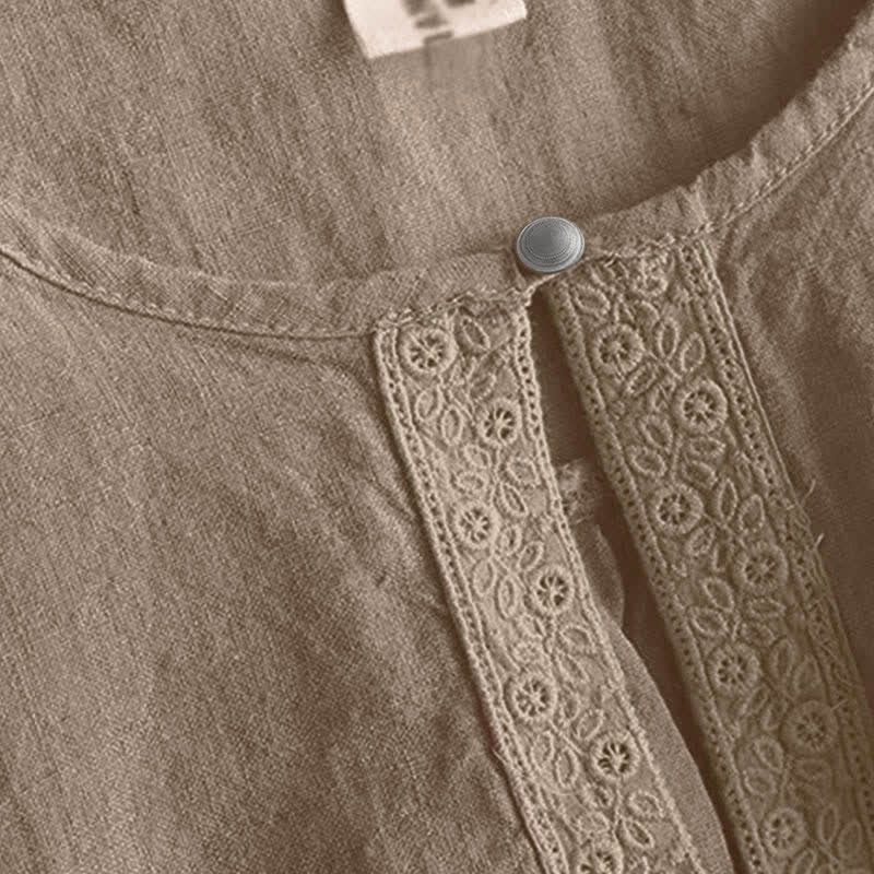 Buddha Stones Casual effen Ronde hals met ronde hals en Mouwlengte . - image 3