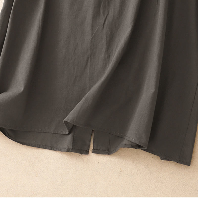 Buddha Stones Zomerse, effen damesblouse met ruches en plooien . - image 9