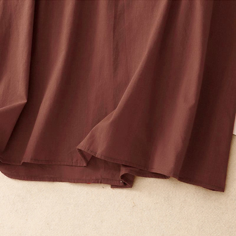 Buddha Stones Zomerse, effen damesblouse met ruches en plooien . - image 16