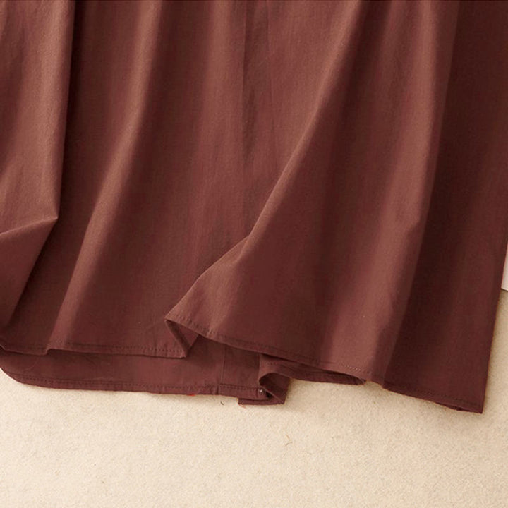 Buddha Stones Zomerse, effen damesblouse met ruches en plooien . - image 16
