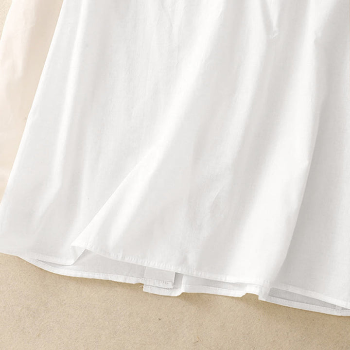 Buddha Stones Zomerse, effen damesblouse met ruches en plooien . - image 13