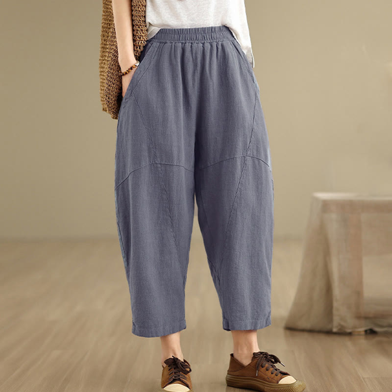 Buddha Stones Lente dames harembroek in effen kleur, Lengte 7-8, met Zakken - image 13