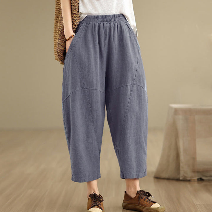 Buddha Stones Lente dames harembroek in effen kleur, Lengte 7-8, met Zakken - image 13