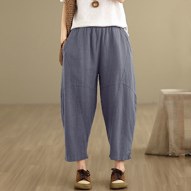 Buddha Stones Lente dames harembroek in effen kleur, Lengte 7-8, met Zakken - image 10