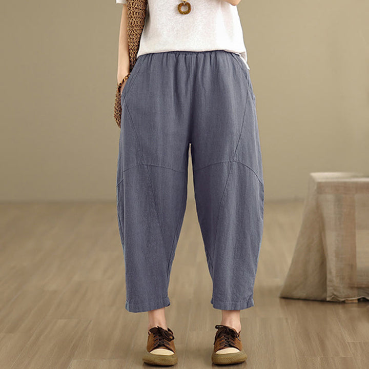 Buddha Stones Lente dames harembroek in effen kleur, Lengte 7-8, met Zakken - image 10
