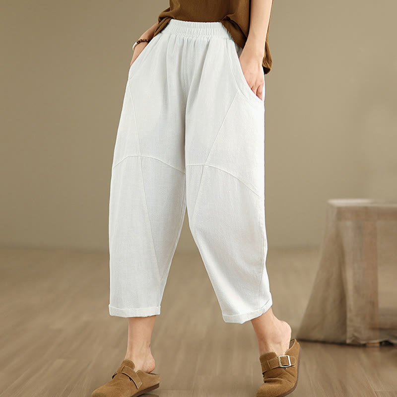 Buddha Stones Lente dames harembroek in effen kleur, Lengte 7-8, met Zakken - image 18