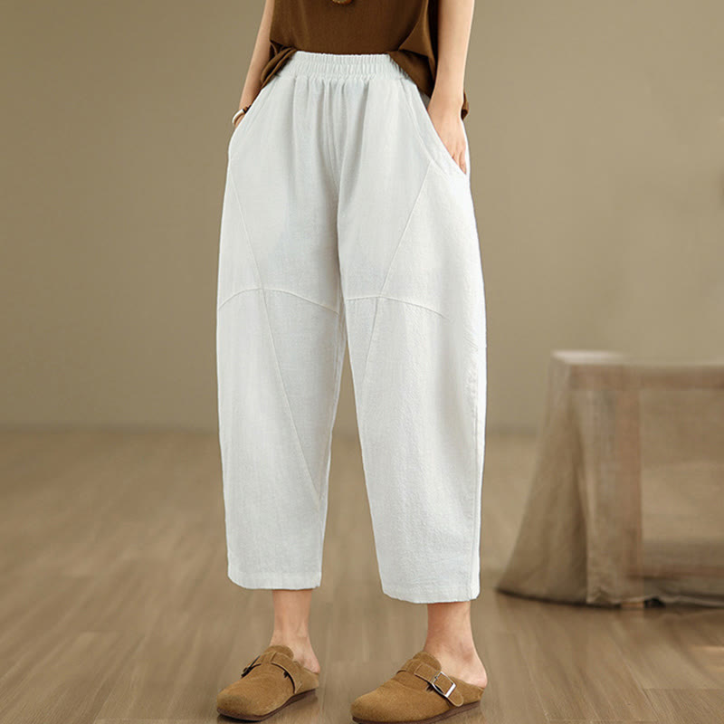 Buddha Stones Lente dames harembroek in effen kleur, Lengte 7-8, met Zakken - image 19