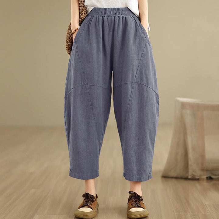 Buddha Stones Lente dames harembroek in effen kleur, Lengte 7-8, met Zakken - image 14