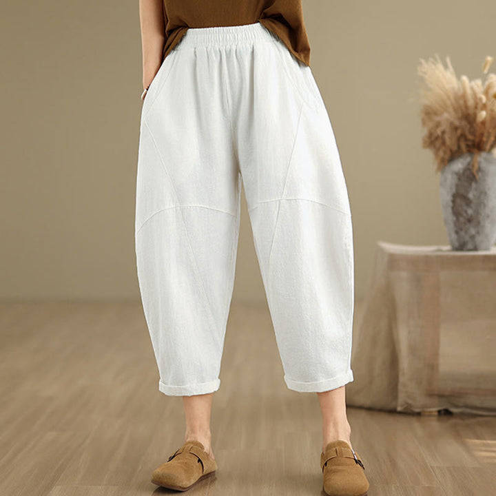 Buddha Stones Lente dames harembroek in effen kleur, Lengte 7-8, met Zakken - image 22