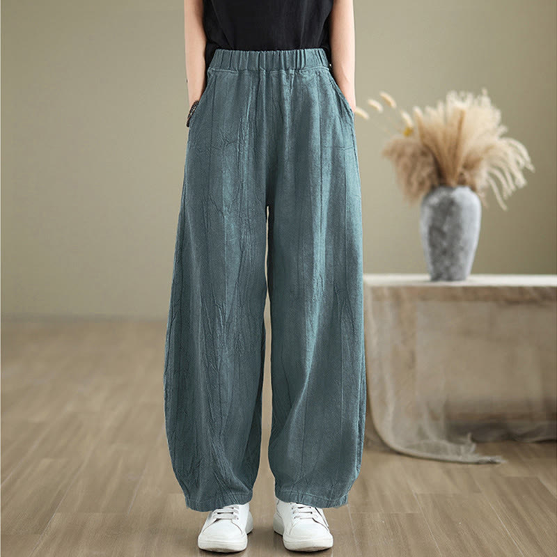 Buddha Stones Casual effen harembroek voor dames met Zakken - image 17