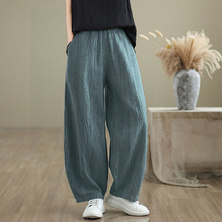 Buddha Stones Casual effen harembroek voor dames met Zakken - image 15