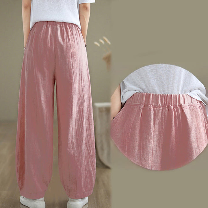 Buddha Stones Casual effen harembroek voor dames met Zakken - image 22