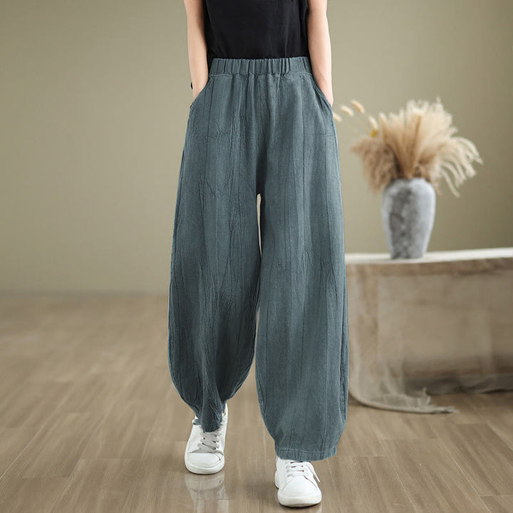 Buddha Stones Casual effen harembroek voor dames met Zakken - CadetBlue - US8-10，UK/AU12-14，EU40-42 (2XL) - image 13