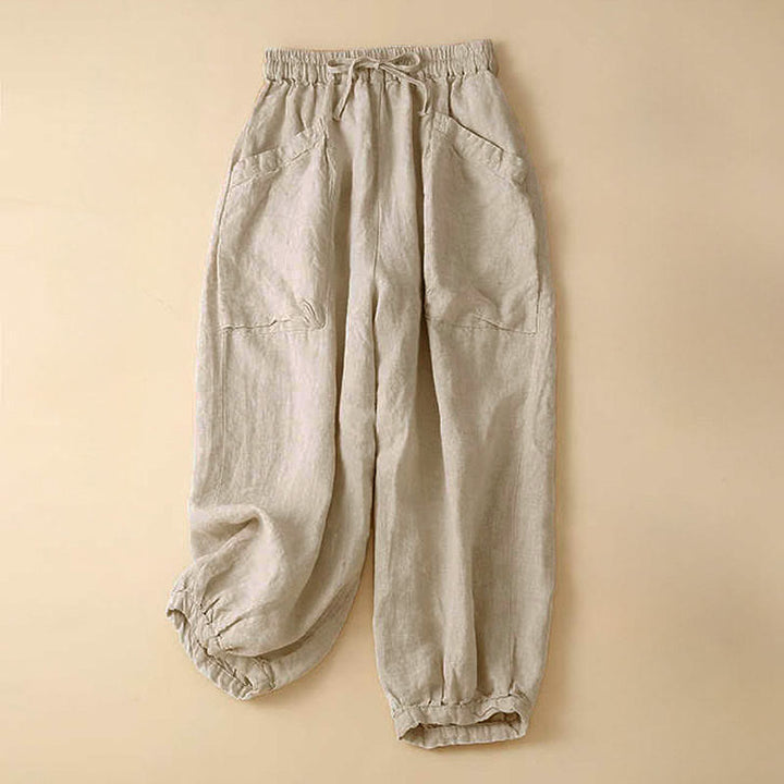 Buddha Stones Commute dames harem capri broek met Zakken - Beige - US8-10，UK/AU12-14，EU40-42 (2XL) - image 11