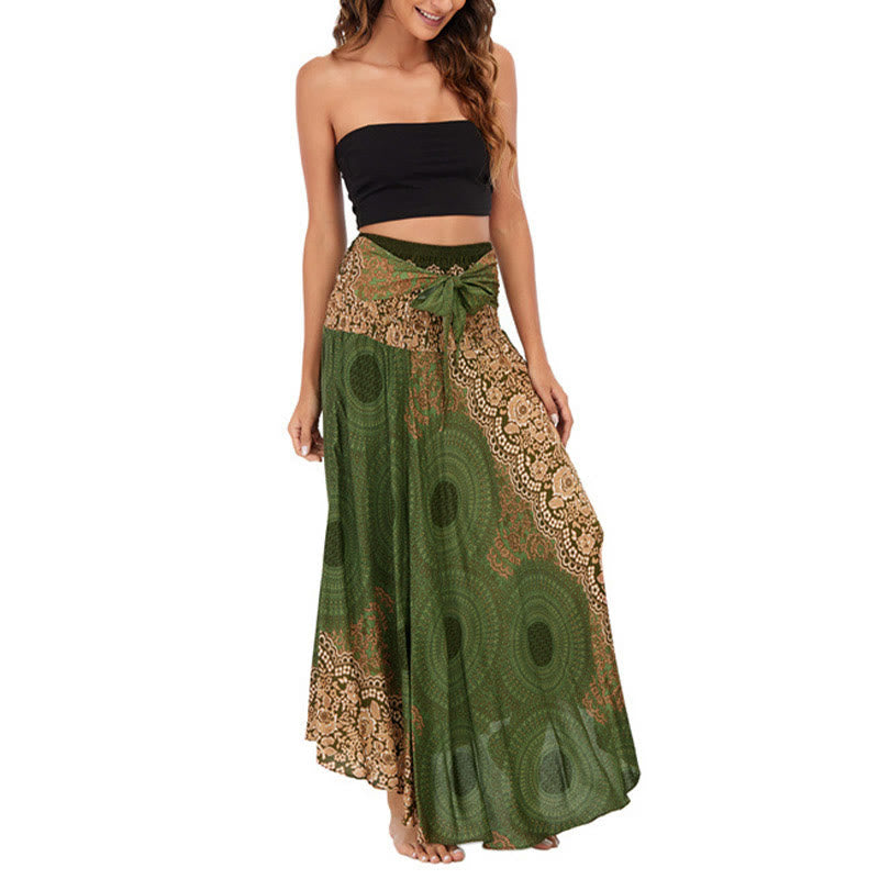 Buddha Stones Two Style Wear Bohemian Kompasroos Bloemenrok met Vetersluiting Jurk - image 21