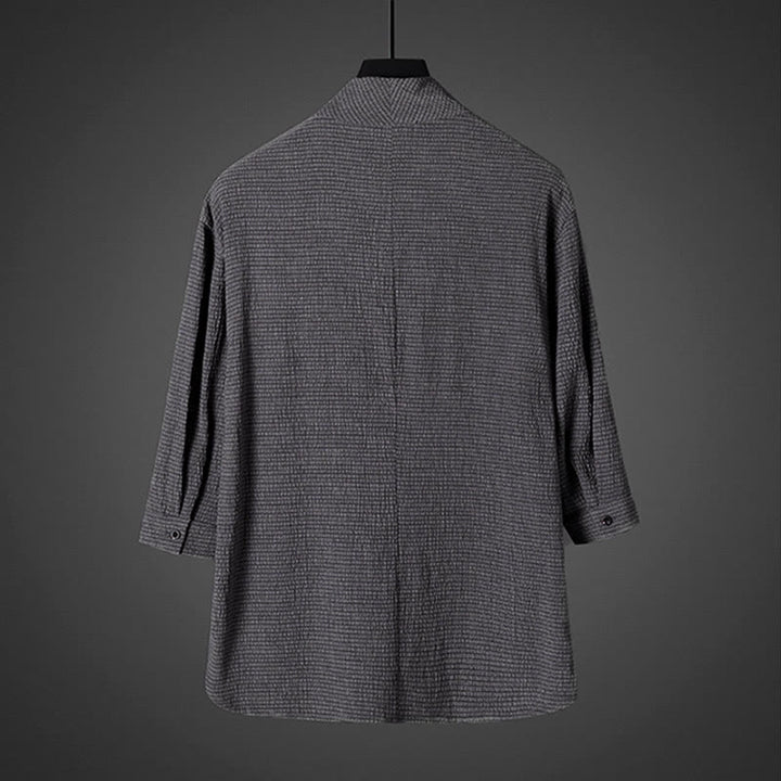 Buddha Stones Casual herenoverhemd met V-hals en Mouwlengte - image 3