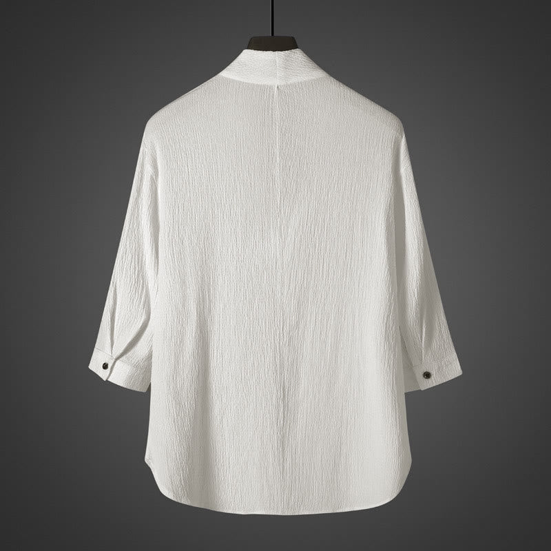 Buddha Stones Casual herenoverhemd met V-hals en Mouwlengte - image 1