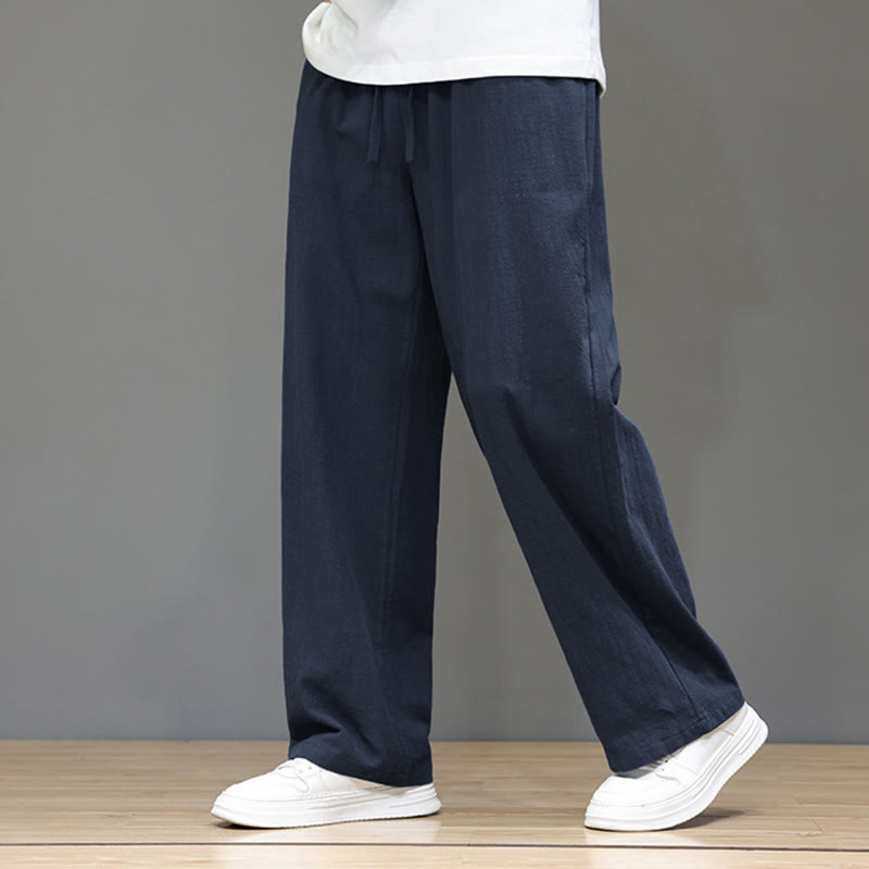 Buddha Stones Rechte herenbroek met Zakken voor de zomer - Staalblauw - US/UK/AU46, EU56 (5XL) - image 0