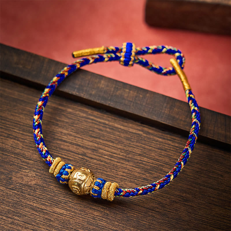 Buddha Stones Handgeweven Om Mani Padme Hum Armband - Blauw - Met Om Mani Padme Hum accessoire - image 0