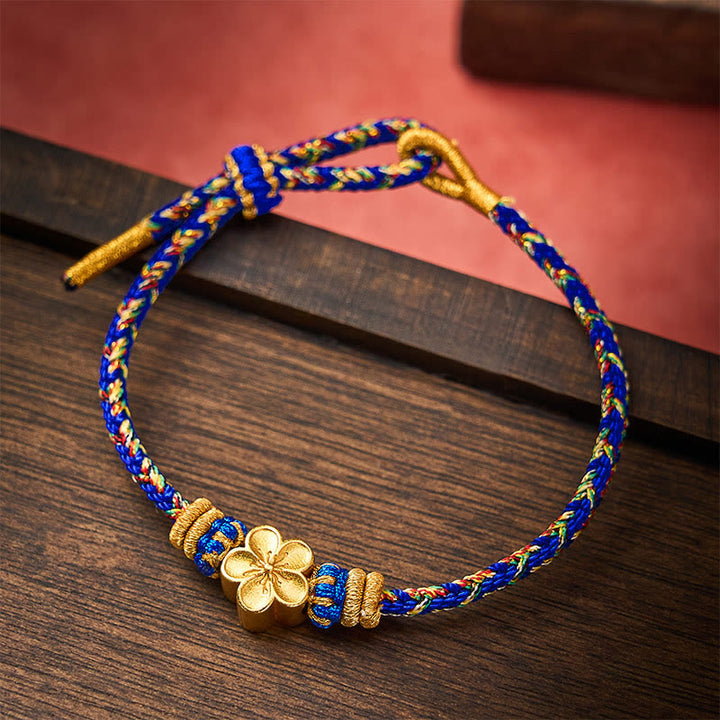 Buddha Stones Handgeweven Om Mani Padme Hum Armband - Blauw - Met bloemenaccessoire - image 13