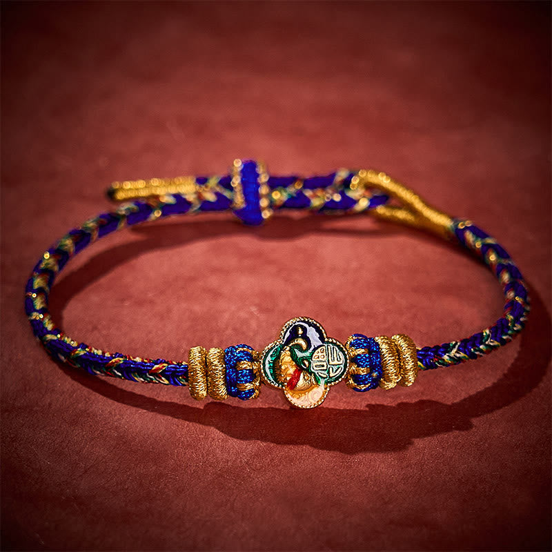 Buddha Stones Handgeweven touwarmband met koi-vismotief en Fu- Armband. - image 17