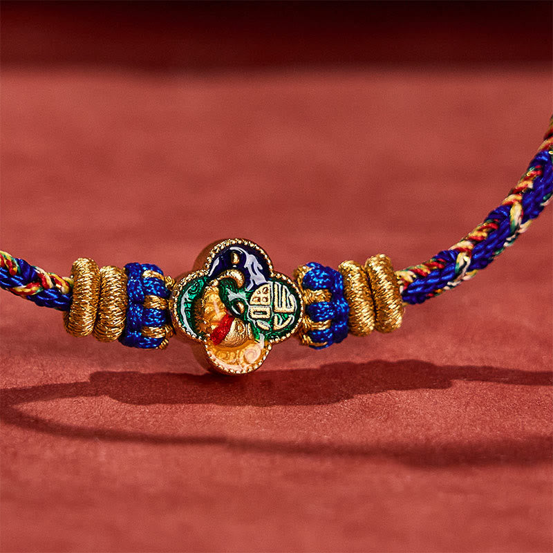Buddha Stones Handgeweven touwarmband met koi-vismotief en Fu- Armband. - image 18