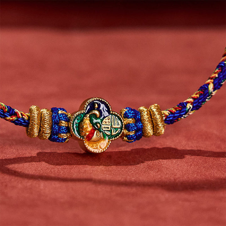 Buddha Stones Handgeweven touwarmband met koi-vismotief en Fu- Armband. - image 18