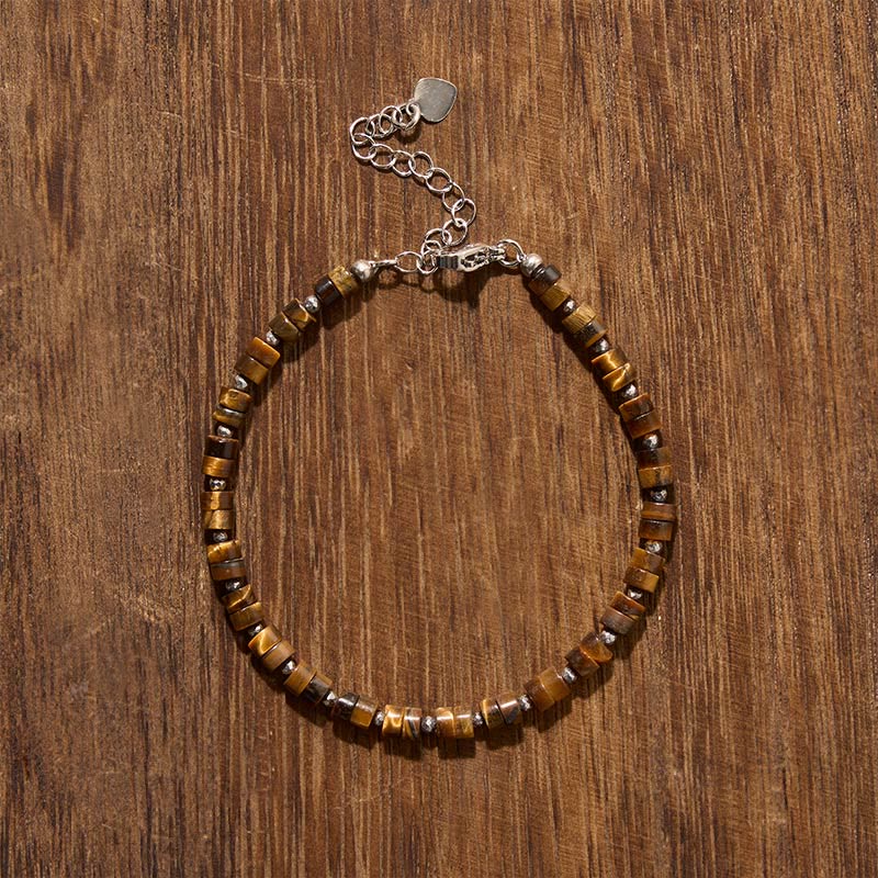 Buddha Stones Amethist, tijgeroog, rozenkwarts, blauwe jaspis, zwarte obsidiaan, platte Armband - image 6