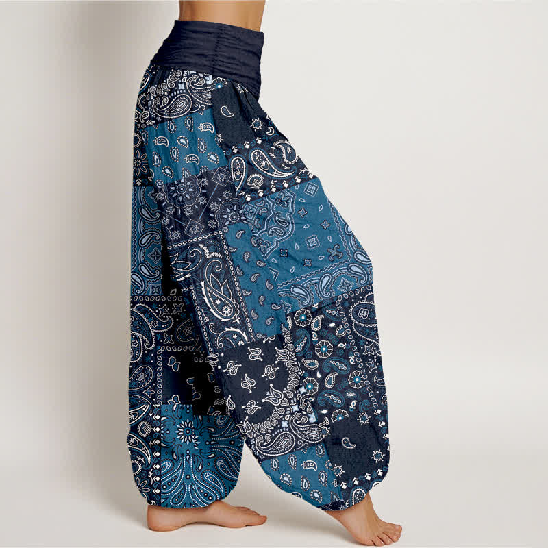 Buddha Stones Elegante damesharembroek van 100% Cotton met paisleyprint en elastische Taille . - image 2