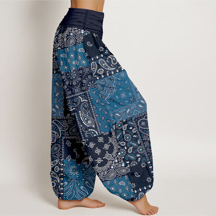 Buddha Stones Elegante damesharembroek van 100% Cotton met paisleyprint en elastische Taille . - image 2