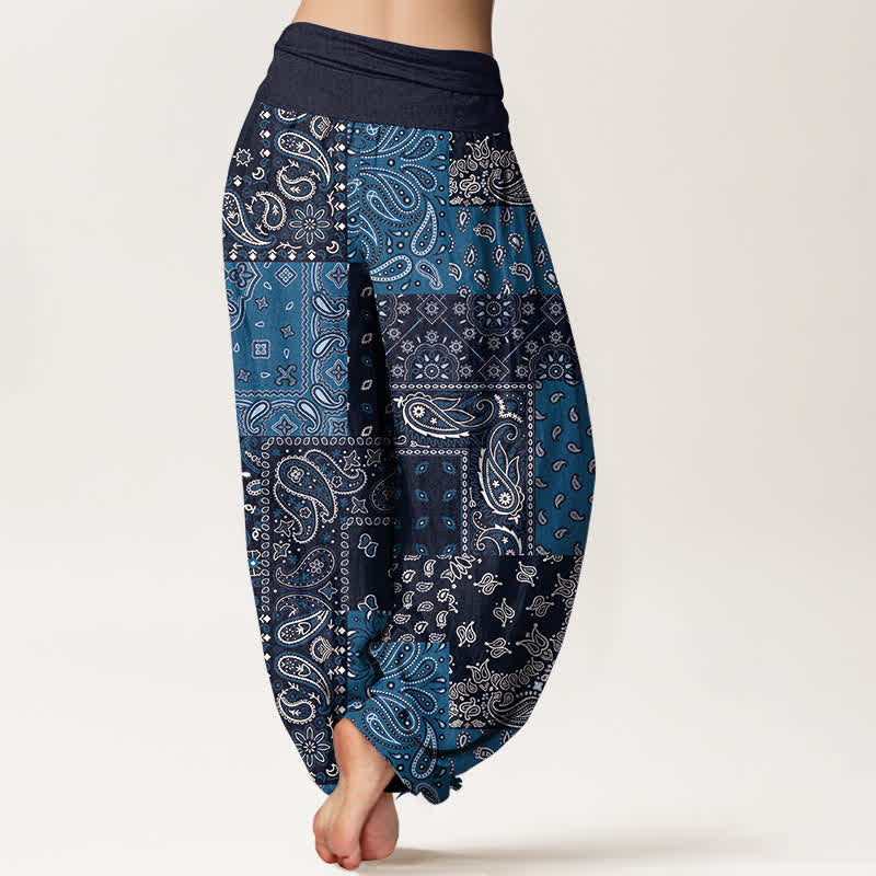 Buddha Stones Elegante damesharembroek van 100% Cotton met paisleyprint en elastische Taille . - image 1