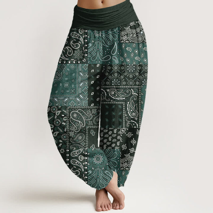 Buddha Stones Elegante damesharembroek van 100% Cotton met paisleyprint en elastische Taille . - Donker leigrijs - US16, UK/AU20, EU48 (3XL) - image 5