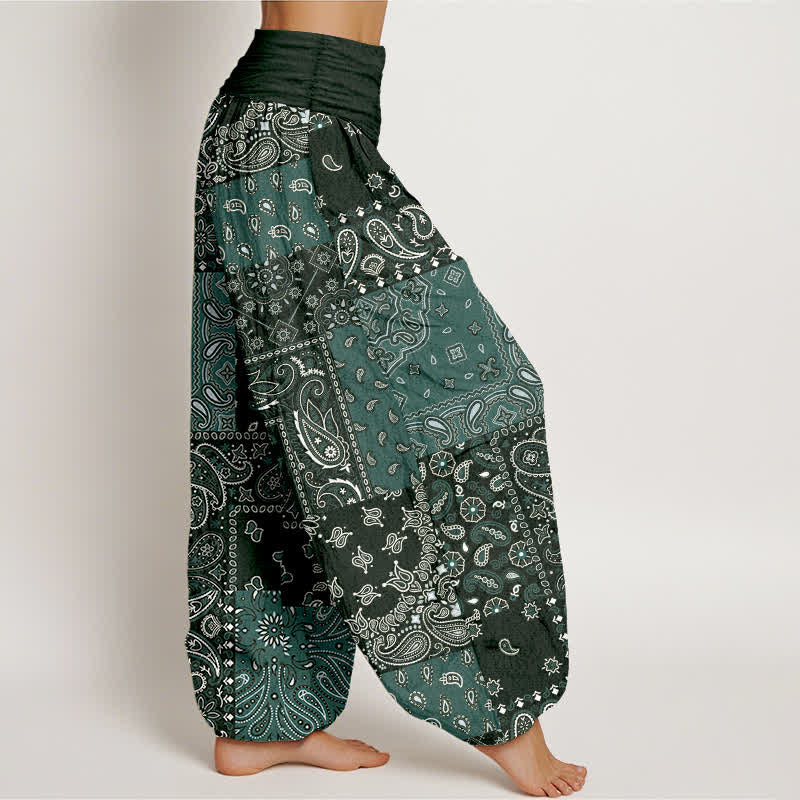 Buddha Stones Elegante damesharembroek van 100% Cotton met paisleyprint en elastische Taille . - image 7