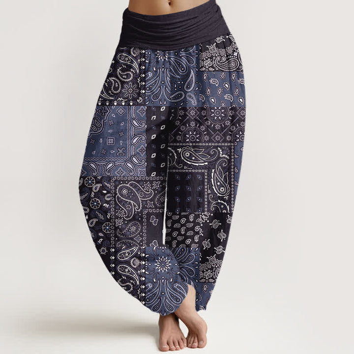 Buddha Stones Elegante damesharembroek van 100% Cotton met paisleyprint en elastische Taille . - Donker leisteenblauw - US16, UK/AU20, EU48 (3XL) - image 8