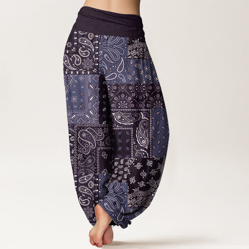 Buddha Stones Elegante damesharembroek van 100% Cotton met paisleyprint en elastische Taille . - image 9