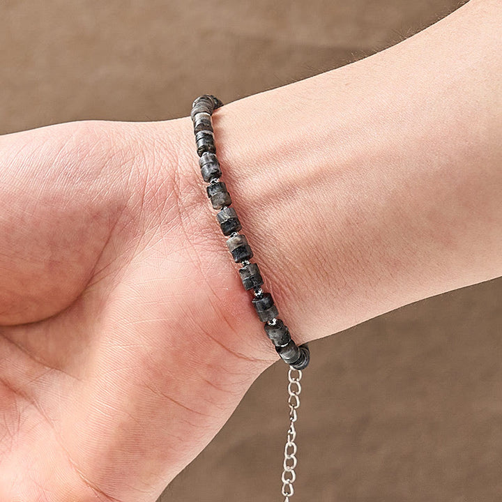 Buddha Stones Amethist, tijgeroog, rozenkwarts, blauwe jaspis, zwarte obsidiaan, platte Armband - image 38