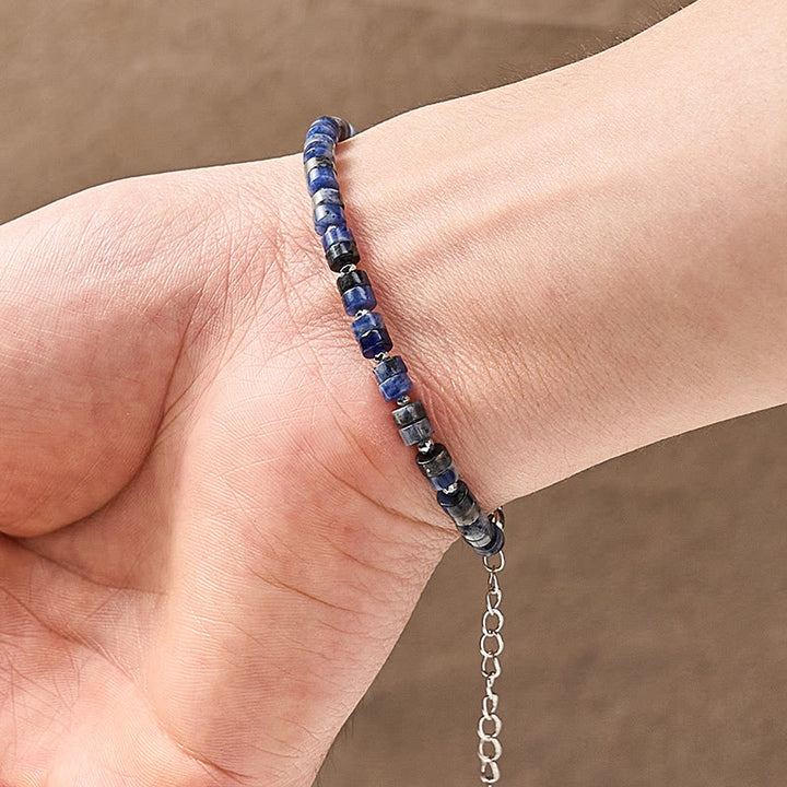 Buddha Stones Amethist, tijgeroog, rozenkwarts, blauwe jaspis, zwarte obsidiaan, platte Armband - image 18